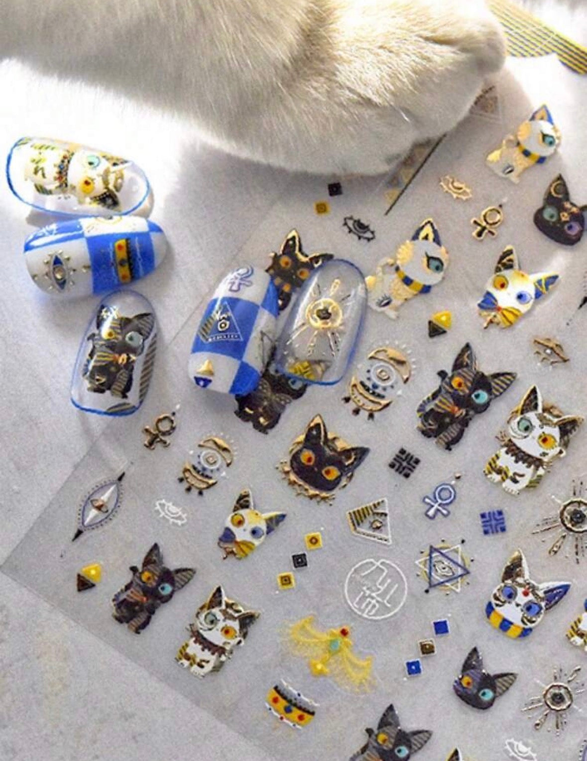 Sticker Uñas Gatos Egipcios