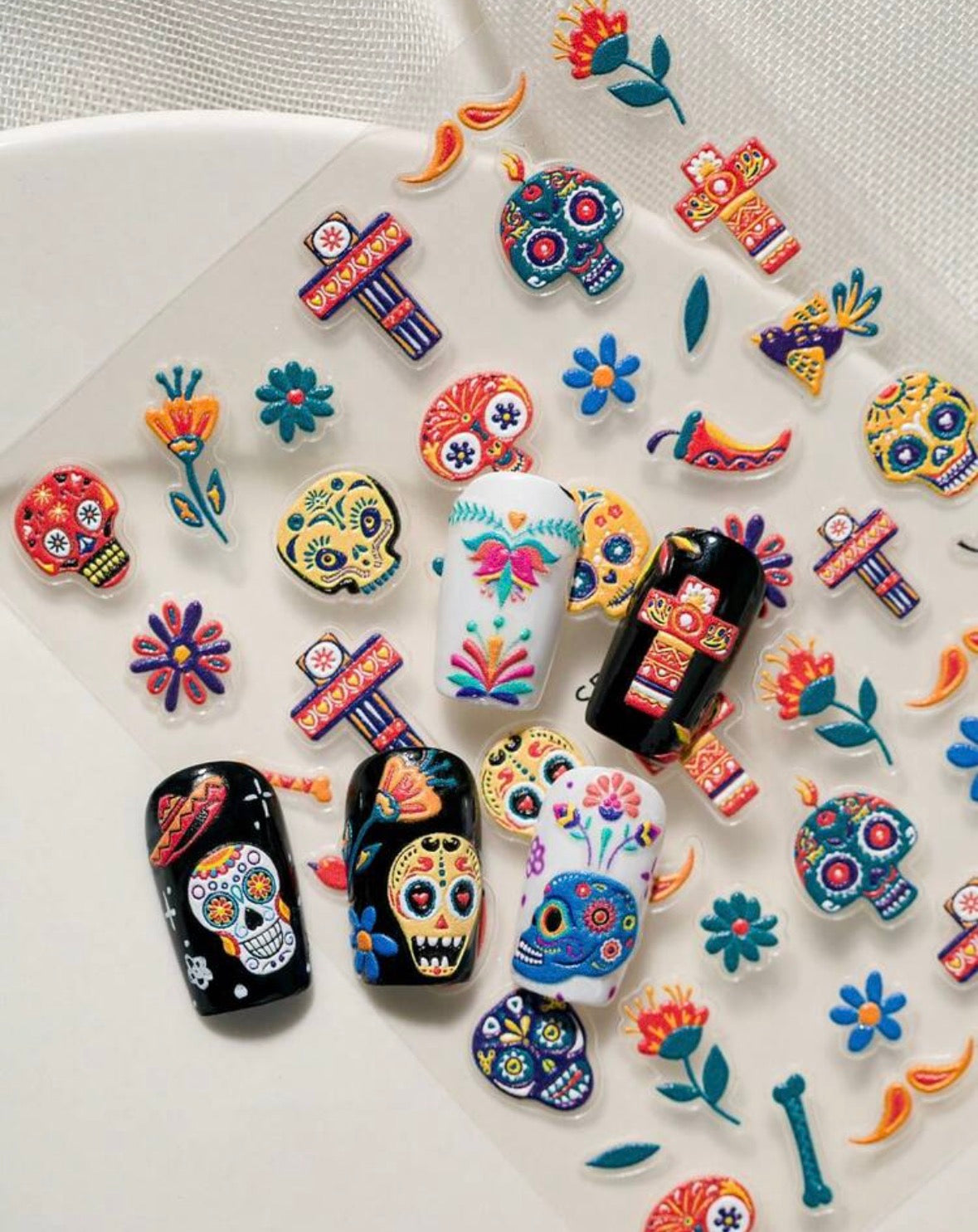 Sticker Uñas Día De Muertos