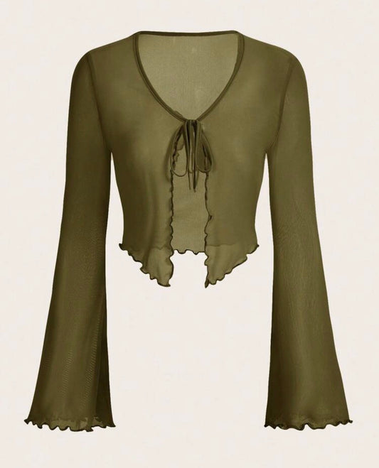 Top Mesh Butterfly Olivo