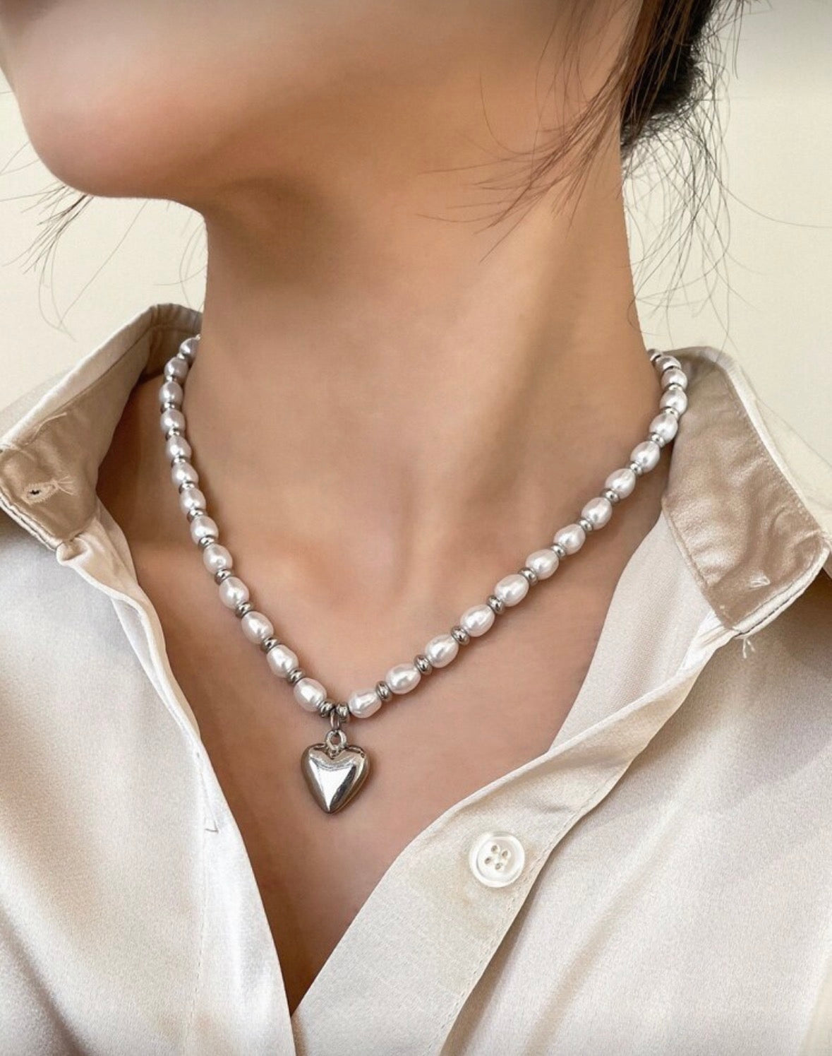 Collar Perlas Corazón