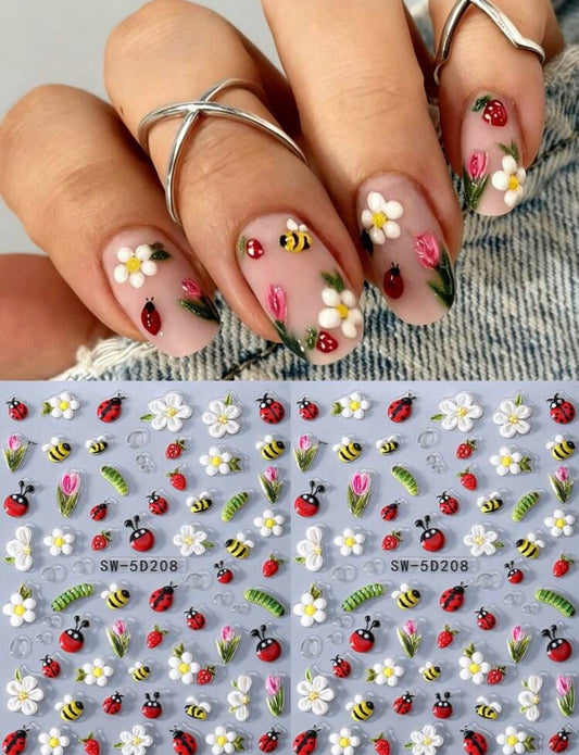 Stickers Uñas Abejas