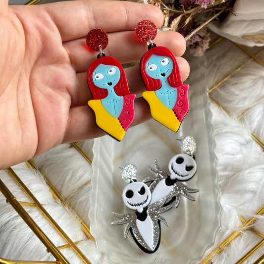 Aretes Jack y Sally Acrílico
