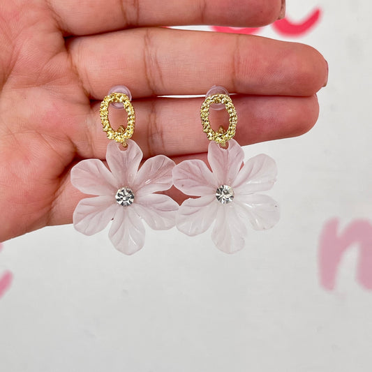 Aretes Flor Transparente