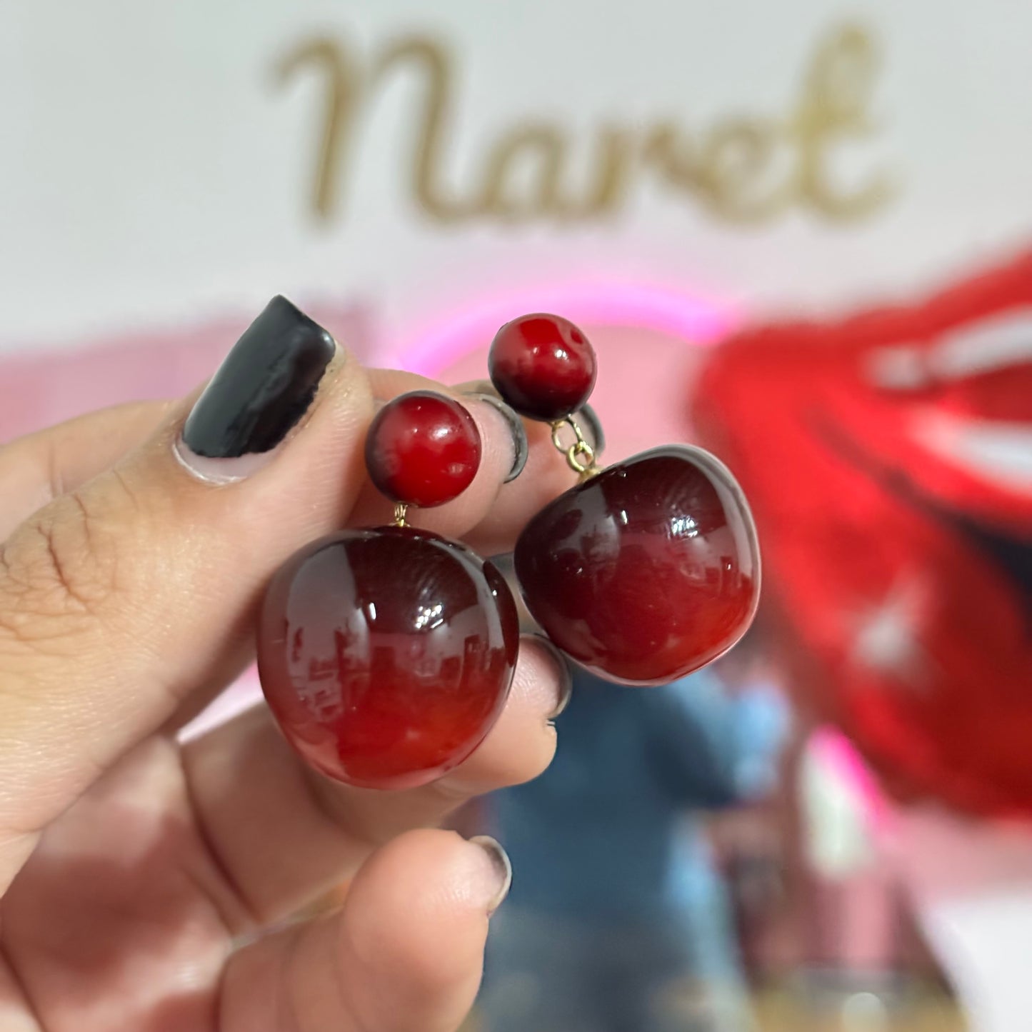Aretes Cereza Vino