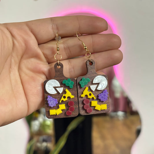 Aretes Tabla de Quesos Acrílico