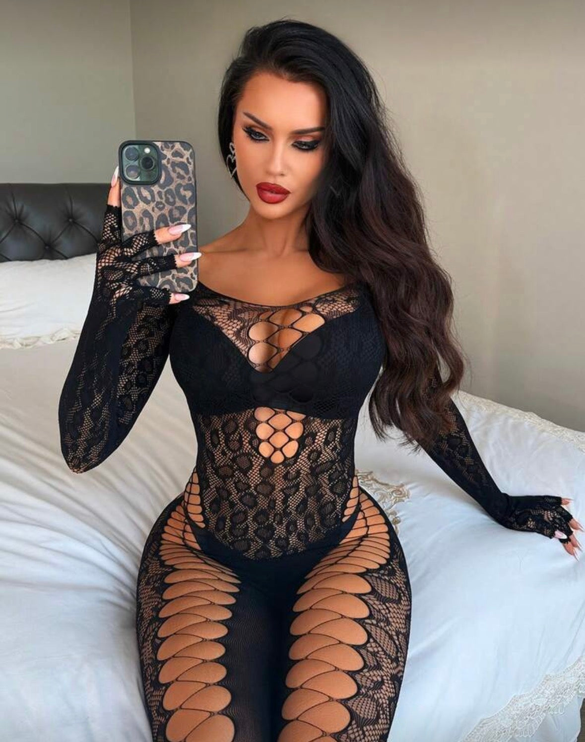 Body Stocking Animal Print Rejilla