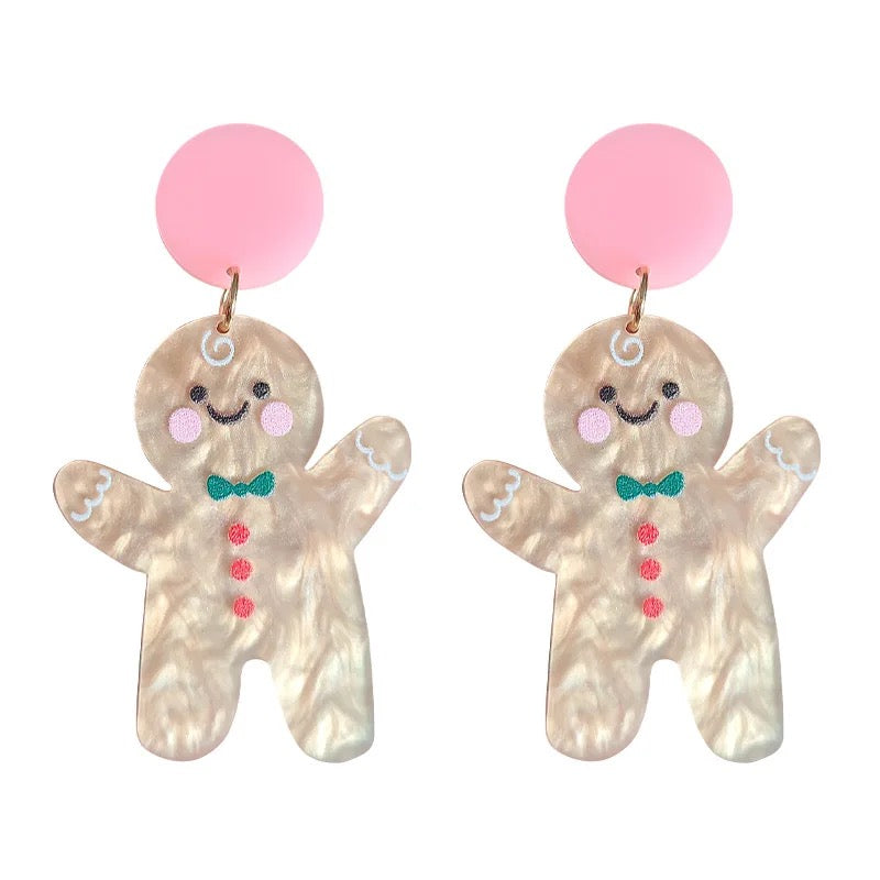 Aretes Galleta Jengibre Acrilico