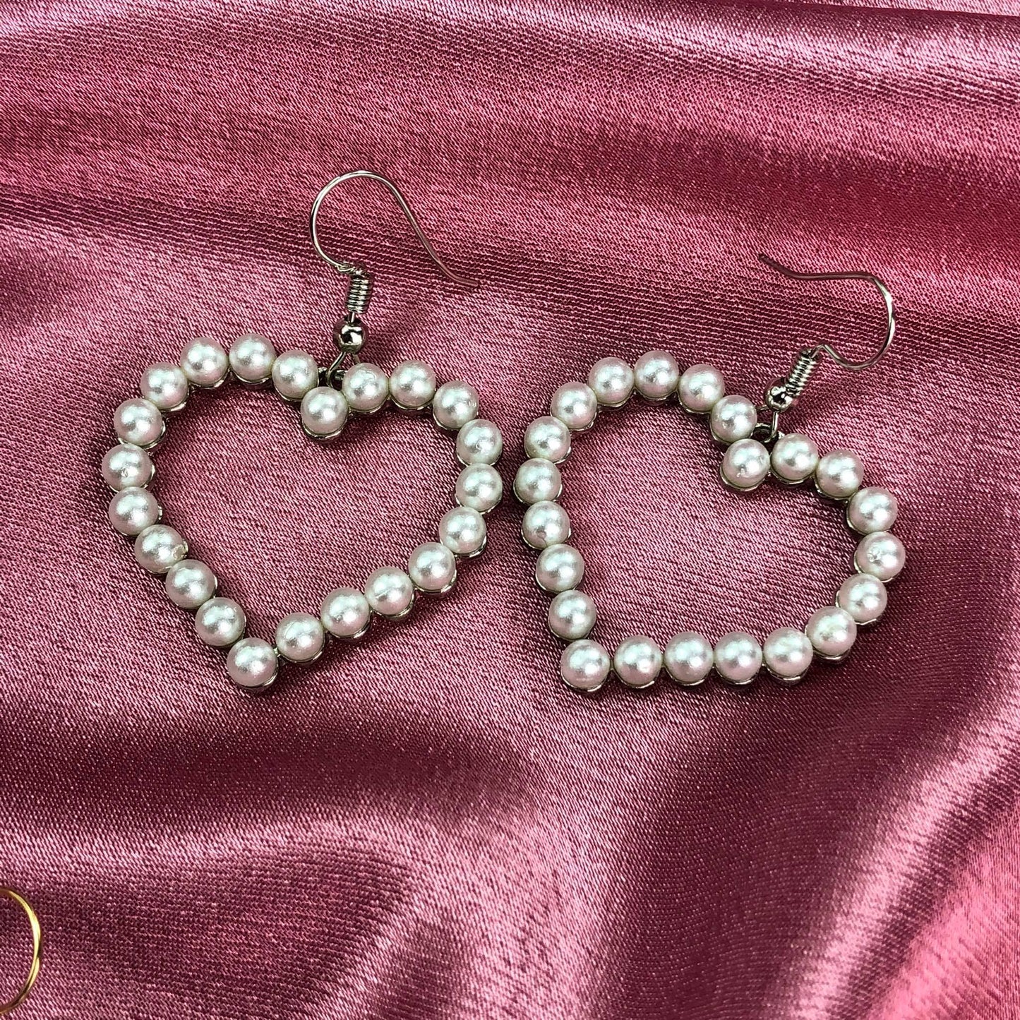 Aretes Heart Pearls