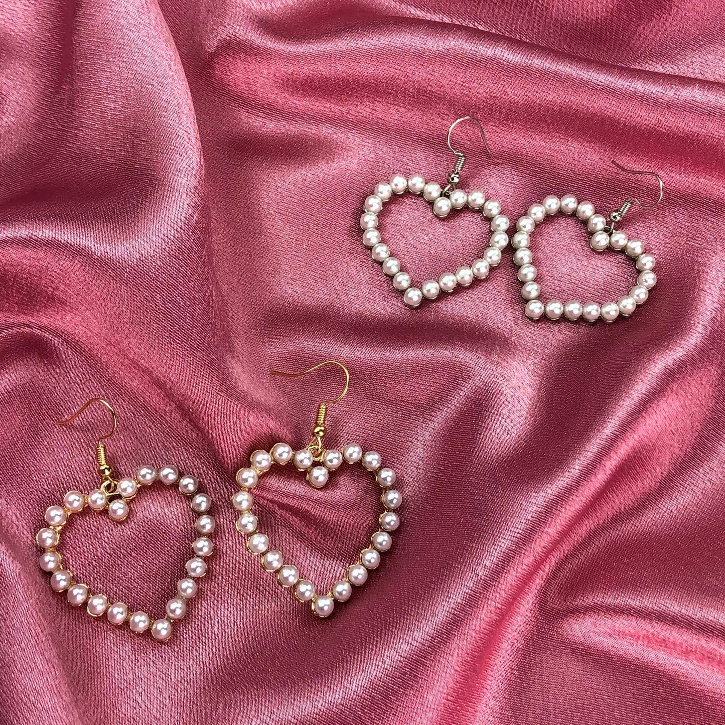 Aretes Heart Pearls