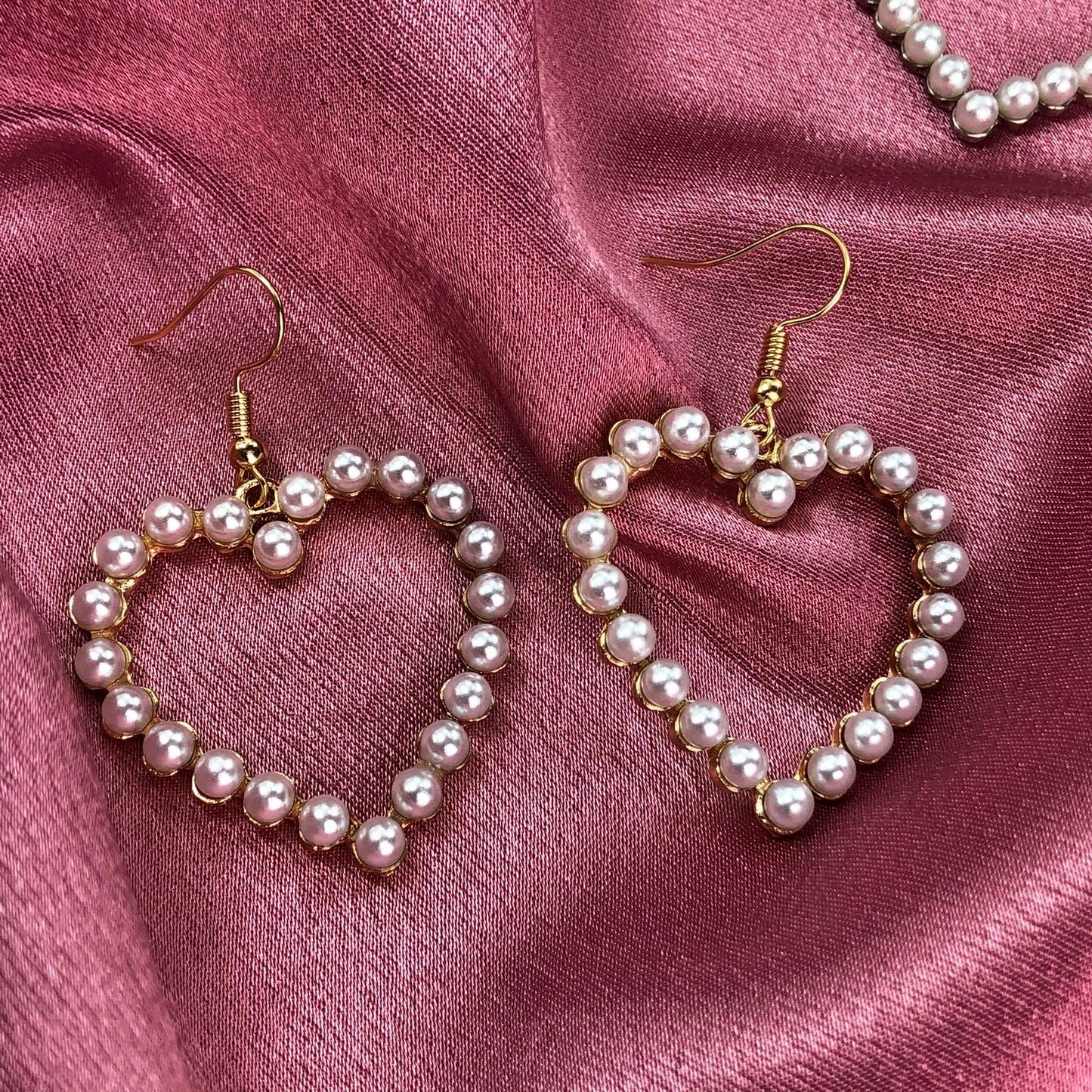 Aretes Heart Pearls