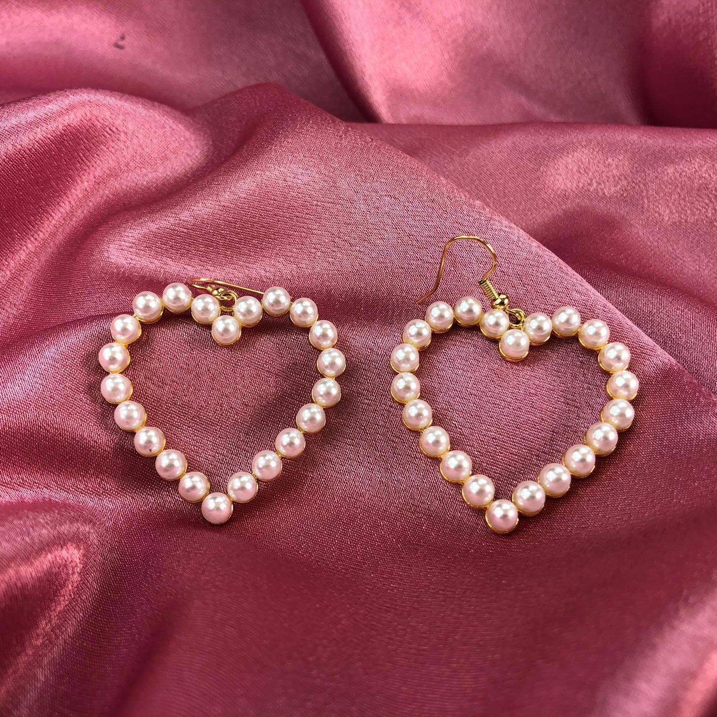 Aretes Heart Pearls