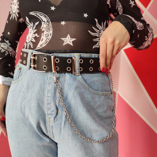 Cinturón Double Holes con Cadena