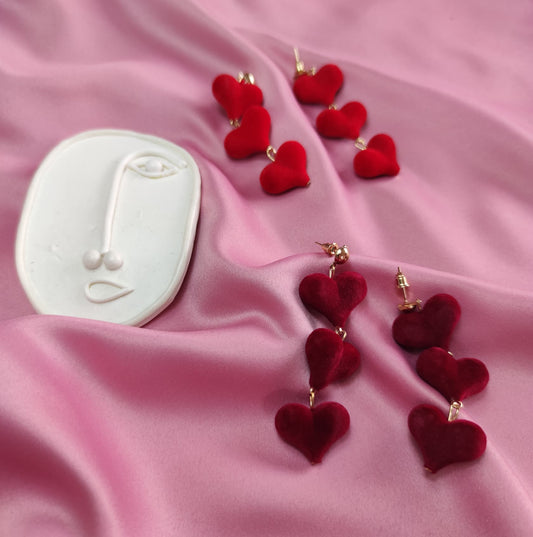 Aretes Red Velvet Heart
