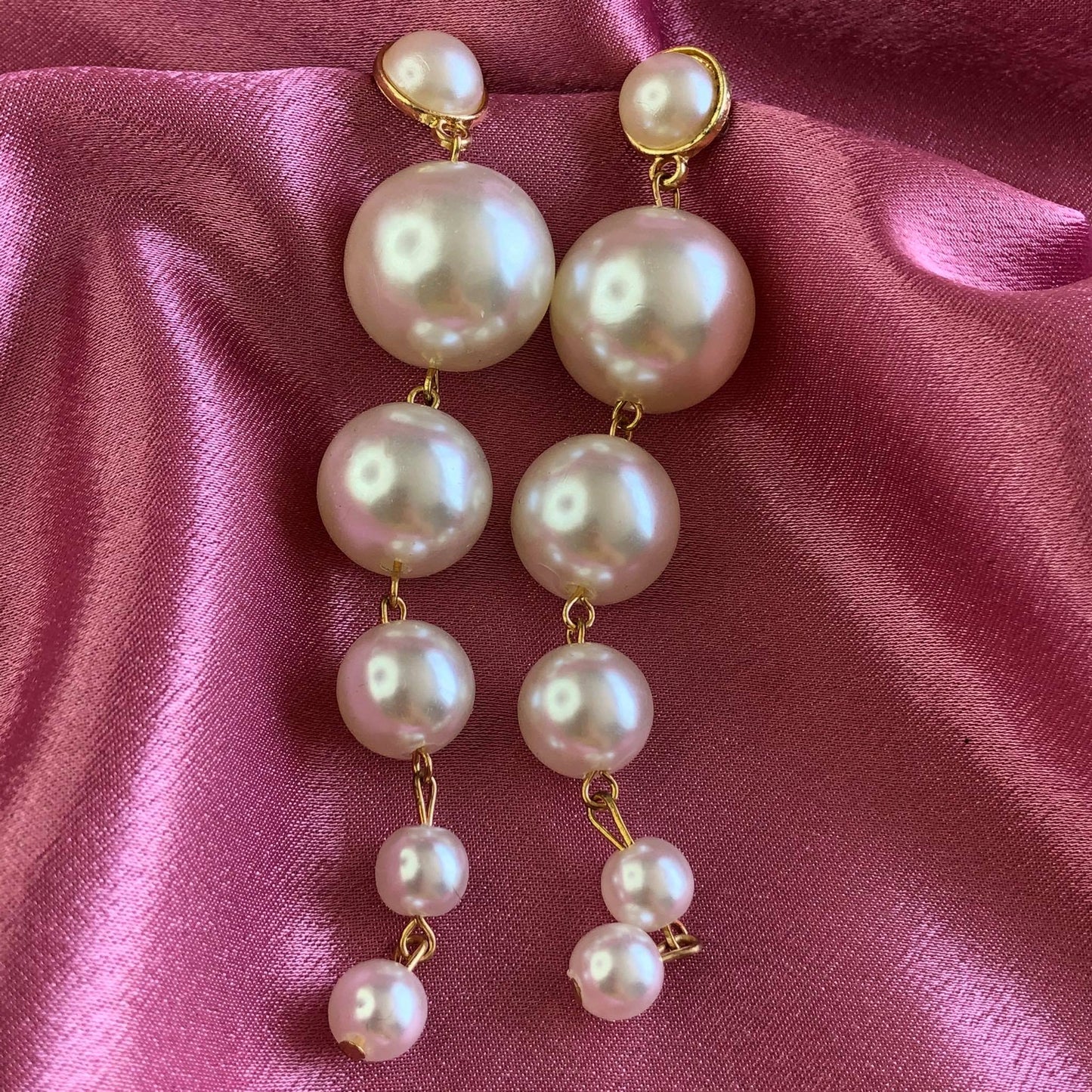 Aretes Largos Perlas