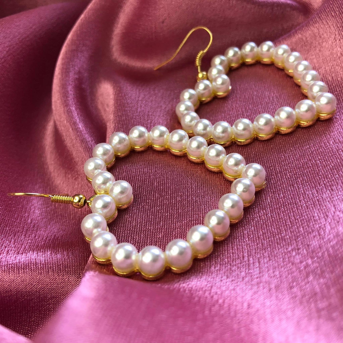 Aretes Heart Pearls