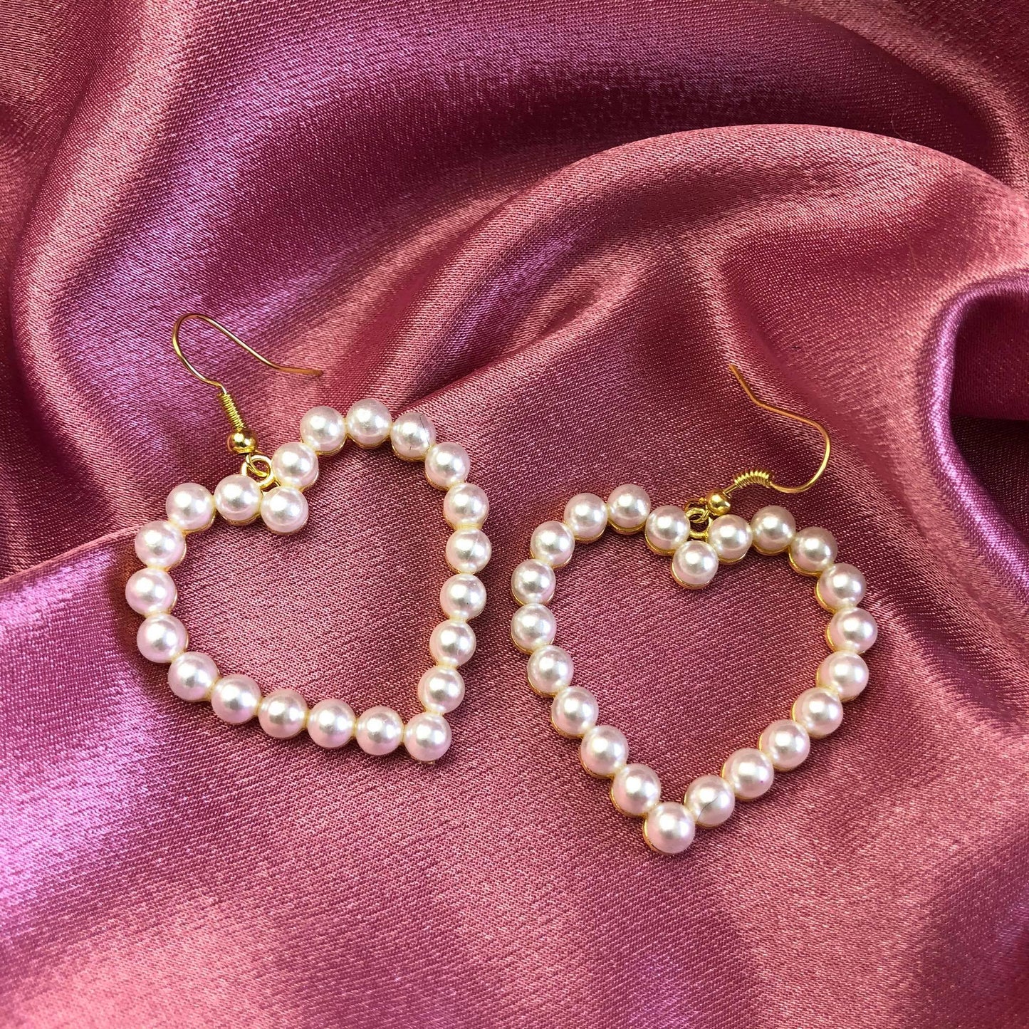 Aretes Heart Pearls