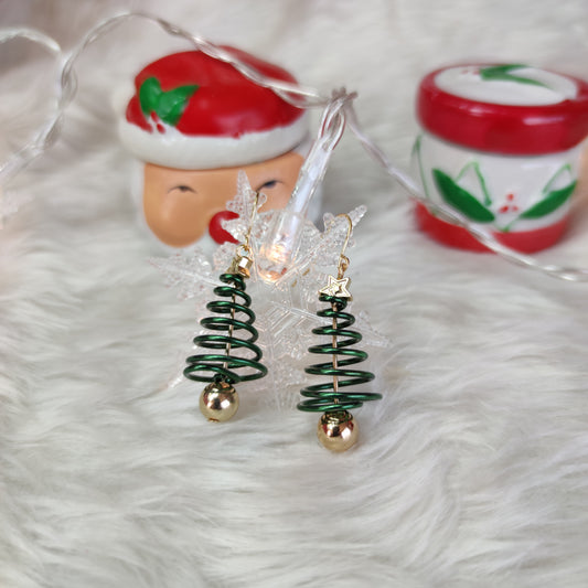Aretes Árbol Navideño en Espiral