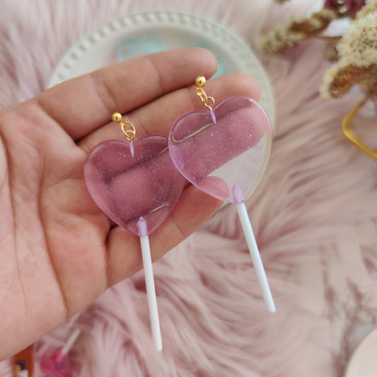 Aretes Paleta Corazón Grande