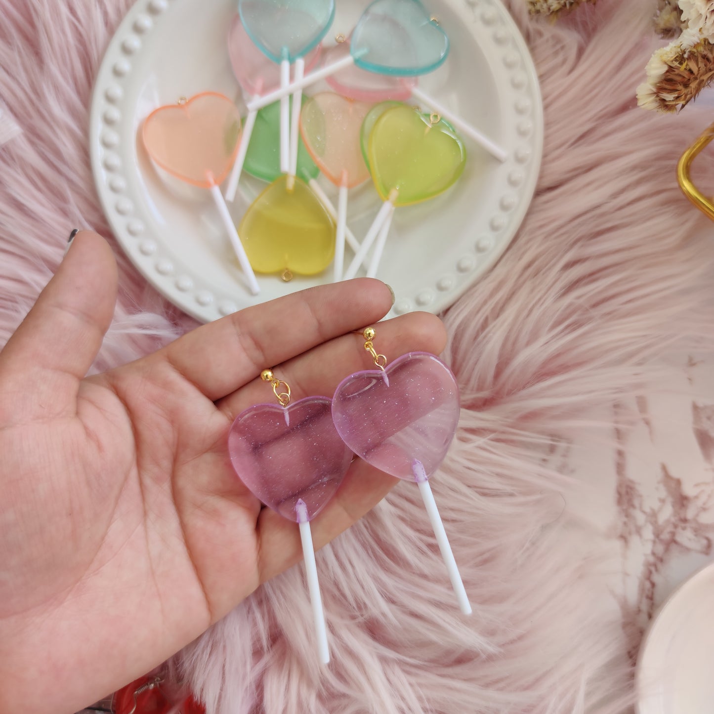 Aretes Paleta Corazón Grande