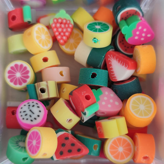 Cuenta Fimo Fruta 25 pzs