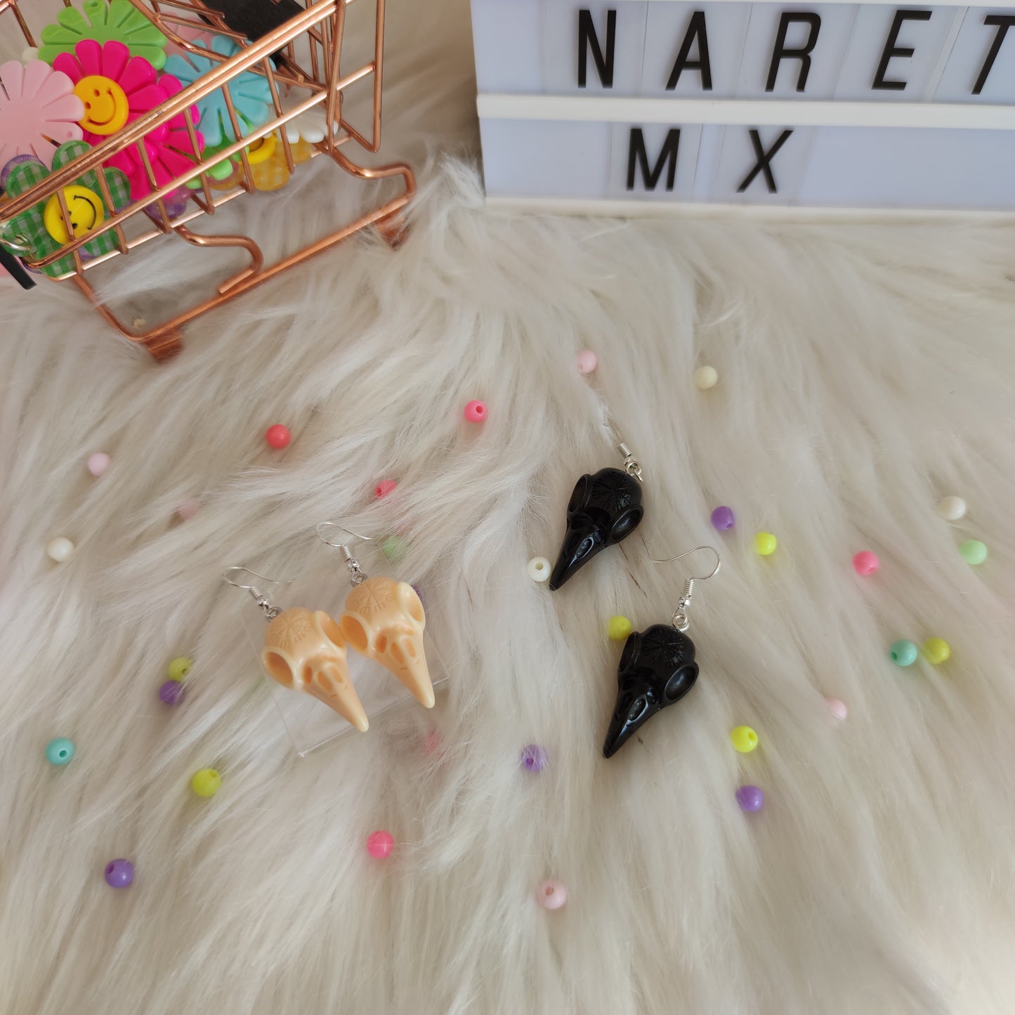 Aretes Cráneo Cuervos