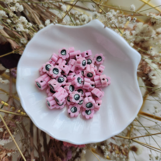 Cuenta Fimo Yin&Yan Flor 25 pzs