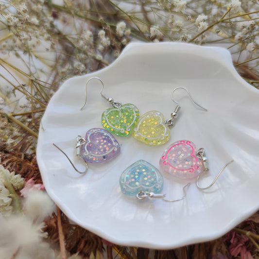 Aretes Corazon Glitter