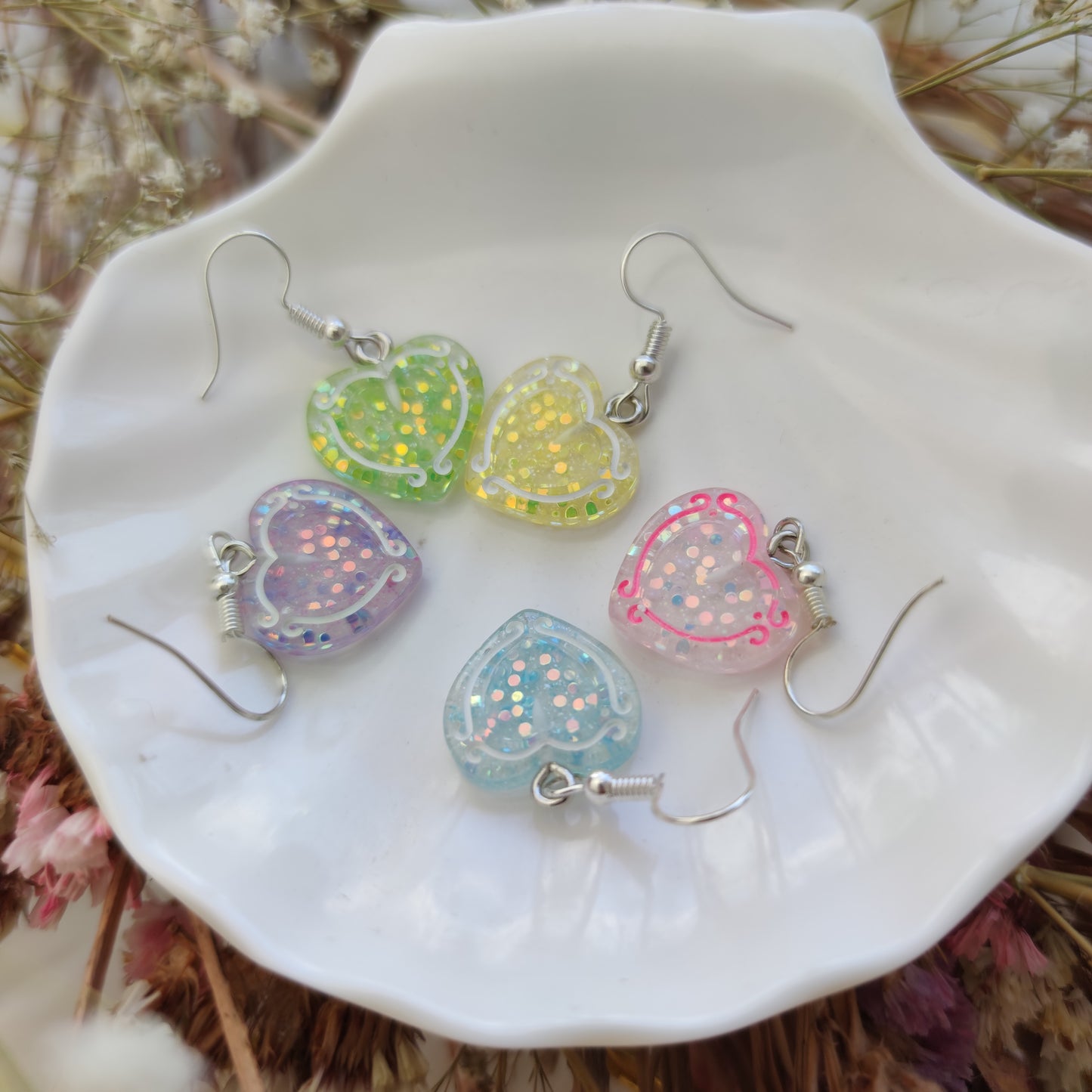 Aretes Corazon Glitter