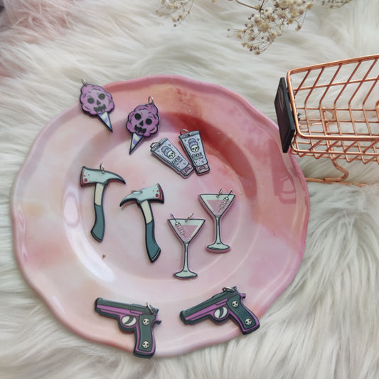 Aretes Halloween Pink & Black