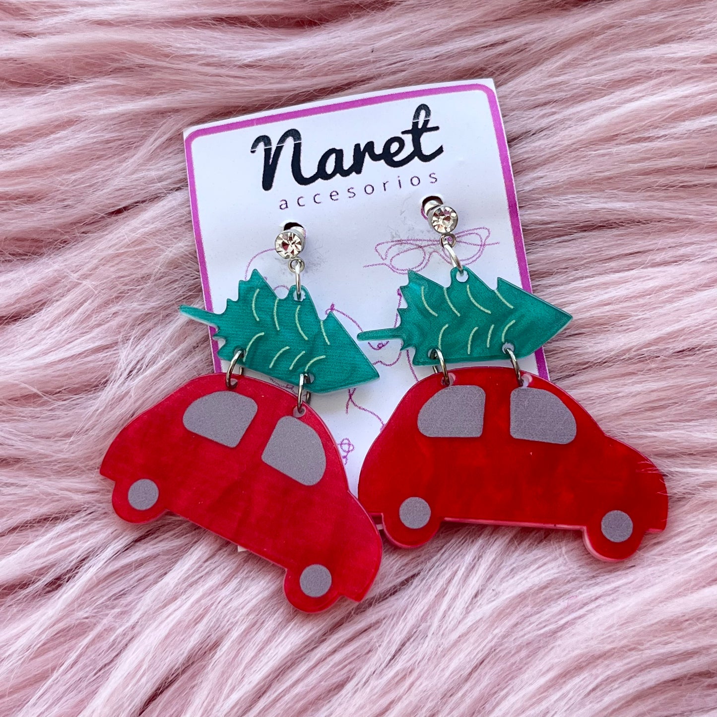Aretes Carro con Árbol