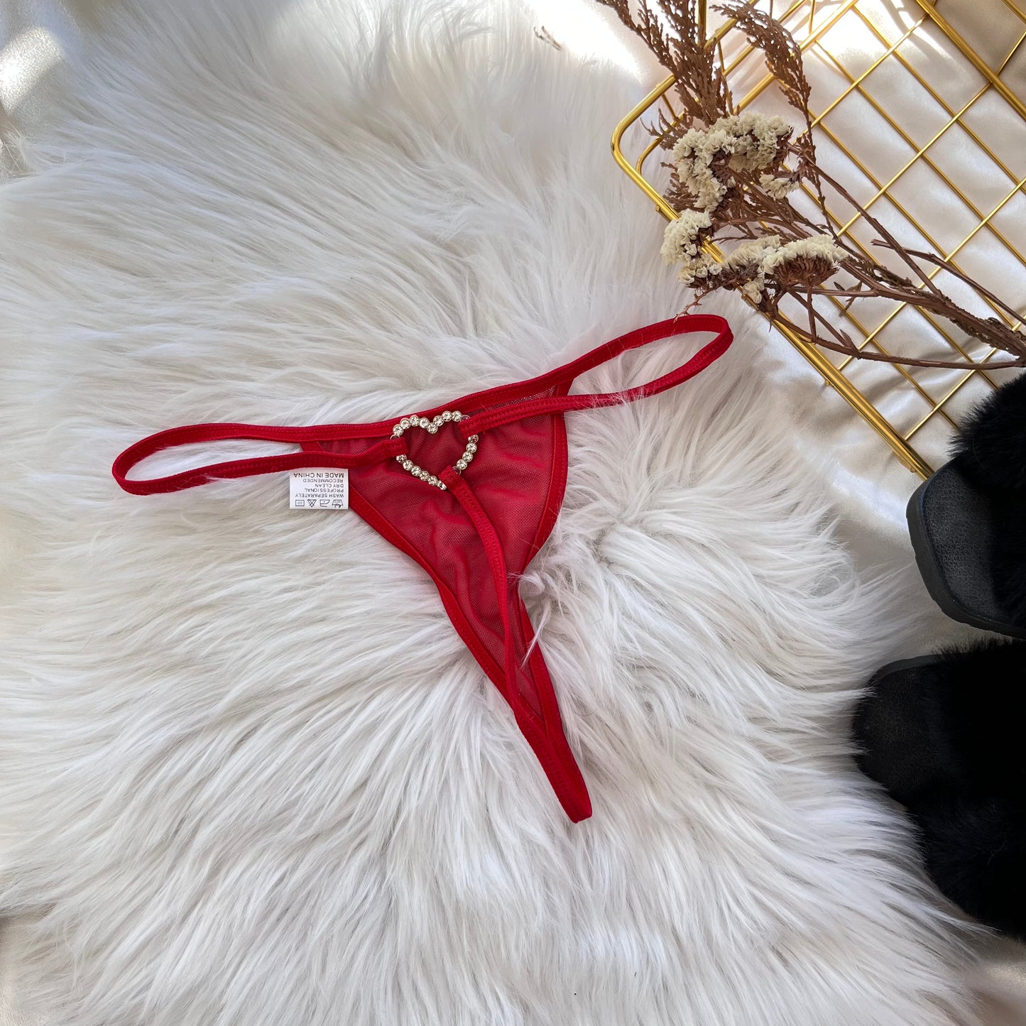 Tanga Corazón Brillos