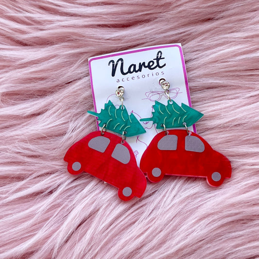 Aretes Carro con Árbol