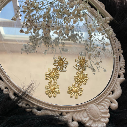 Aretes Largos Flores