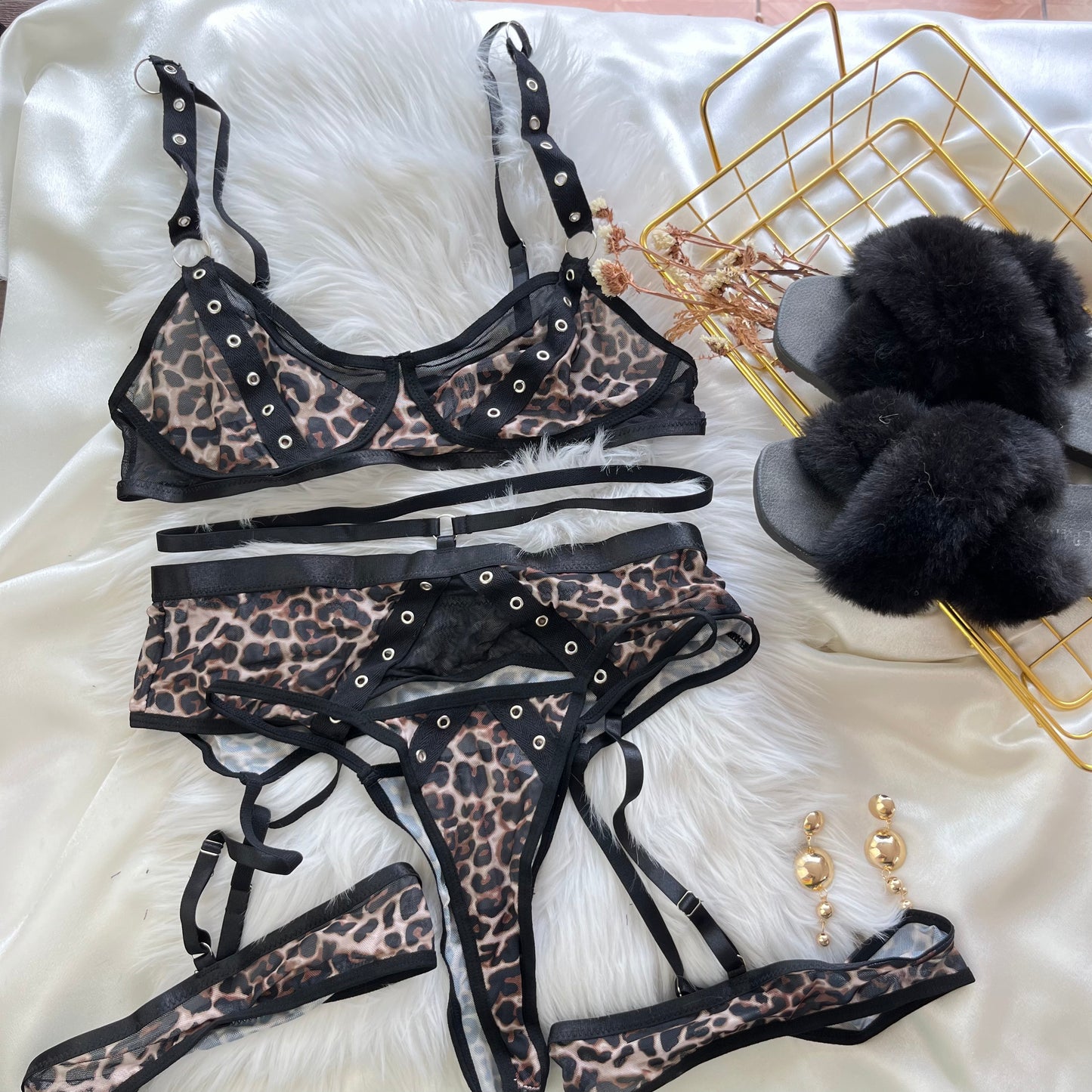 Lencería Animal Print Liguero